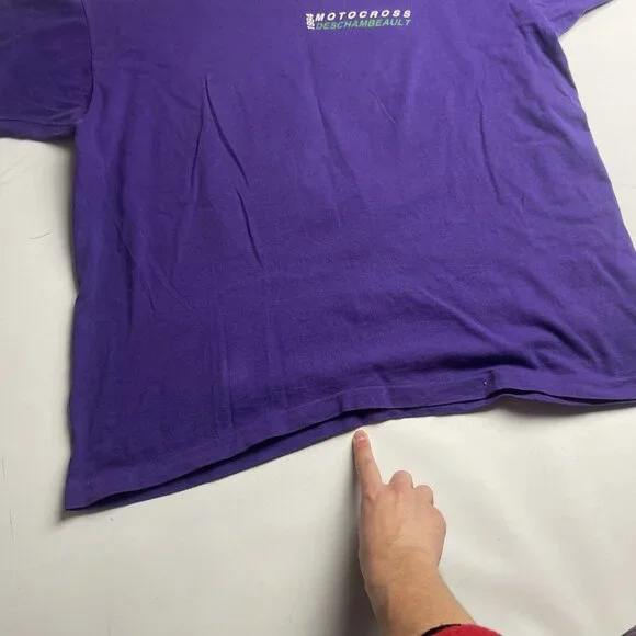 VTG 1994 Motocross Racing Purple Shirt Mens XL Canada Made (Read) - Picture 10 of 14